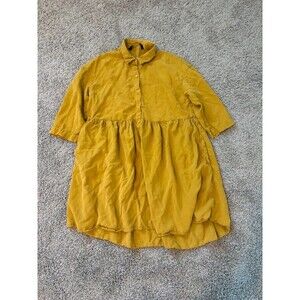 Zara women’s mustard yellow tunic mini dress
